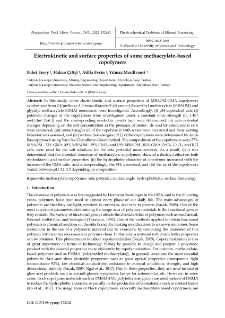 Electrokinetic and surface properties of some methacrylate-based copolymers