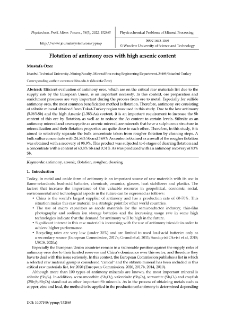 Flotation of antimony ores with high arsenic content