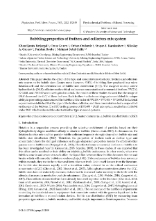 Bubbling properties of frothers and collectors mix system