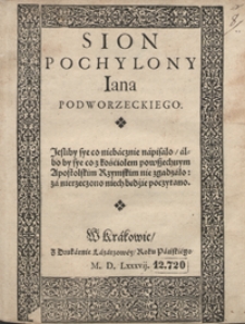 Sion Pochylony Iana Podworzeckiego