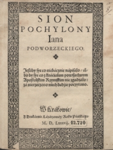 Sion Pochylony Iana Podworzeckiego