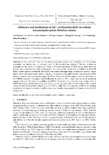 Influence and mechanism of Zn2+ on fluorite/calcite in sodium hexametaphosphate flotation system