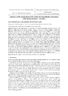 Analisys of the metal framework of the fixed prosthetic restoration with facing material – ceramics