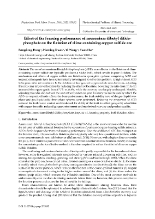 Effect of the foaming performance of ammonium dibutyl dithiophosphate on the flotation of slime-containing copper sulfide ore