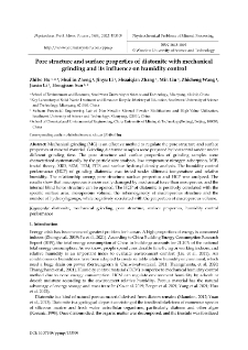 Pore structure and surface properties of diatomite with mechanical grinding and its influence on humidity control