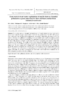 From waste to treat waste : exploitation of marble dust as a harmful pollutant to a green adsorbent for dyes and heavy metals from industrial wastewater