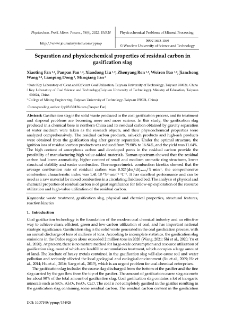 Separation and physicochemical properties of residual carbon in gasification slag