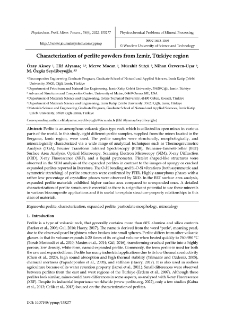 Characterization of perlite powders from Izmir, Türkiye region