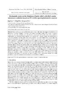 Mechanistic study on the flotation of barite with C18H33NaO2 under microwave radiation based on UV-visible spectrophotometric analysis
