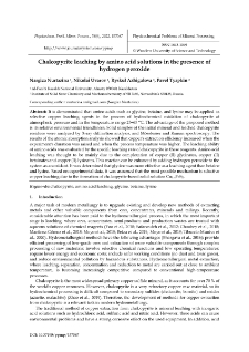 Chalcopyrite leaching by amino acid solutions in the presence of hydrogen peroxide