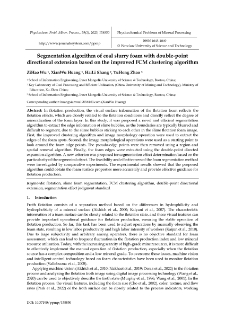 Segmentation algorithm of coal slurry foam with double-point directional extension based on the improved FCM clustering algorithm