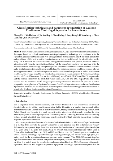 Classification techniques and parameter optimization of Cyclone Continuous Centrifugal Separator for hematite ore
