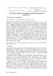 The effect of energies on the impact breakage characteristic of magnetite ores