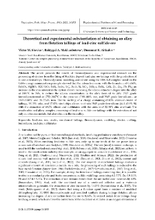 Theoretical and experimental substantiation of obtaining an alloy from flotation tailings of lead-zinc sulfide ore
