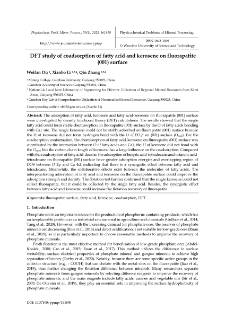 DFT study of coadsorption of fatty acid and kerosene on fluorapatite (001) surface