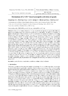 Mechanism of Ca2+/Fe3+-based synergistic activation of quartz