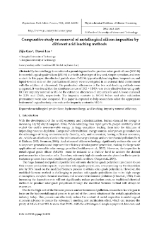 Comparative study on removal of metallurgical silicon impurities by different acid leaching methods