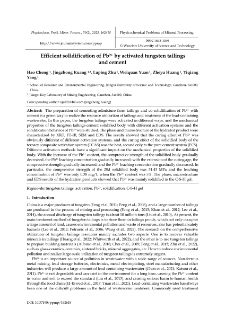 Efficient solidification of Pb2+ by activated tungsten tailings and cement