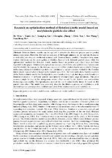 Research on optimization method of flotation kinetic model based on molybdenite particle size effect