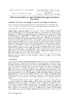 Effect of preoxidation on copper flotation from copper-lead mixed concentrate