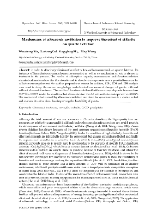 Mechanism of ultrasonic cavitation to improve the effect of siderite on quartz flotation
