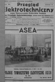 Przegląd Elektrotechniczny. Rok XIV, 15 Lipca 1932, Zeszyt 14