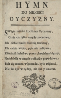 Hymn Do Miłosci Oyczyzny