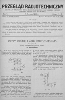 Przegląd Radjotechniczny. Rok X, 1 Czerwca 1932, Zeszyt 11-12