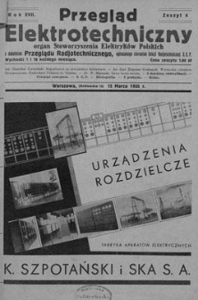 Przegląd Elektrotechniczny. Rok XVII, 15 Marca 1935, Zeszyt 6