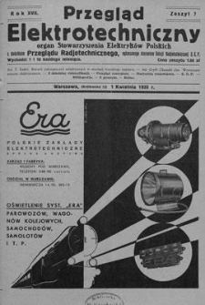Przegląd Elektrotechniczny. Rok XVII, 1 Kwietnia 1935, Zeszyt 7