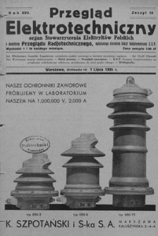 Przegląd Elektrotechniczny. Rok XVII, 1 Lipca 1935, Zeszyt 13
