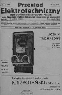 Przegląd Elektrotechniczny. Rok XVII, 15 Sierpnia 1935, Zeszyt 16