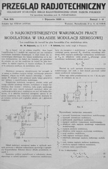 Przegląd Radjotechniczny. Rok XIII, 1 Stycznia 1935, Zeszyt 1-2