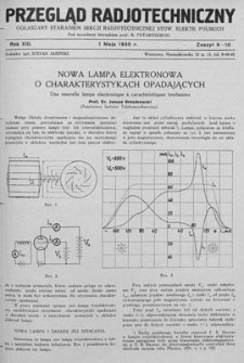 Przegląd Radjotechniczny. Rok XIII, 1 Maja 1935, Zeszyt 9-10