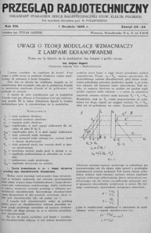 Przegląd Radjotechniczny. Rok XIII, 1 Grudnia 1935, Zeszyt 23-24