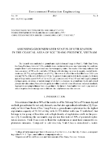 Assessing groundwater status of utilization in the coastal area of Soc Trang Province, Vietnam