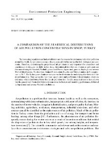 A comparison of the statistical distributions of air pollution concentrations in Sinop, Turkey