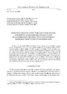 Identification of eddy viscosity parameter and depth-averaged secondary flow in a compound channel with and without emerged vegetation on floodplains