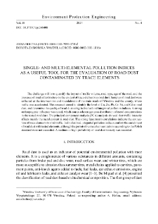 Single- and multi-elemental pollution indices as a useful tool for the evaluation of road dust contaminated by trace elements in Wrocław, Poland
