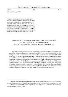 Adsorption and photocatalytic properties of toluene and Rhodamine B over TiO2-ZSM-5/ceramic fiber composite