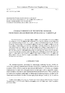 Characteristics of Nitrifying Biomass from Sidestream Process Operated at Various Ph