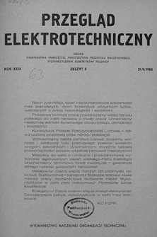 Przegląd Elektrotechniczny. Rok XXIX, 21 maja 1953, Zeszyt 5