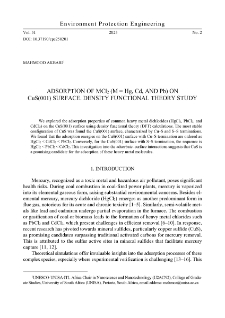 Adsorption of MCl2 (M = Hg, Cd, and Pb) on CuS(001) surface. Density functional theory study