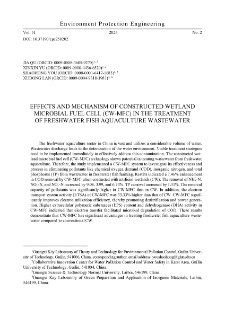 Effects and mechanism of constructed wetland microbial fuel cell (CW-MFC) in the treatment of freshwater fish aquaculture wastewater