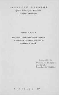 Własności i zastosowania modelu systemu wyszukiwania informacji opartego na tezaurusie z wagami