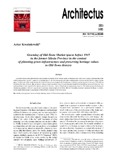 Greening of Old-Town Market spaces before 1945 in the former Silesia Province in the context of planning green infrastructure and preserving heritage values in Old-Town districts