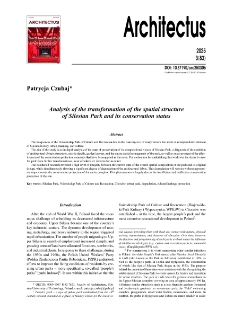 Analysis of the transformation of the spatial structureof Silesian Park and its conservation status