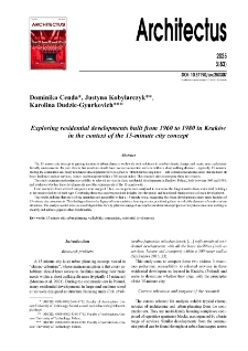 Exploring residential developments built from 1960 to 1980 in Krak&oacute;w in the context of the 15-minute city concept