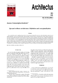 Spa and wellness architecture: Definition and conceptualization