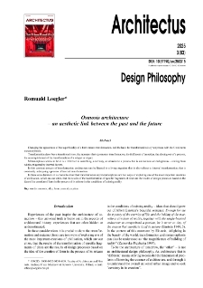 Osmosis architecture - an aesthetic link between the past and the future